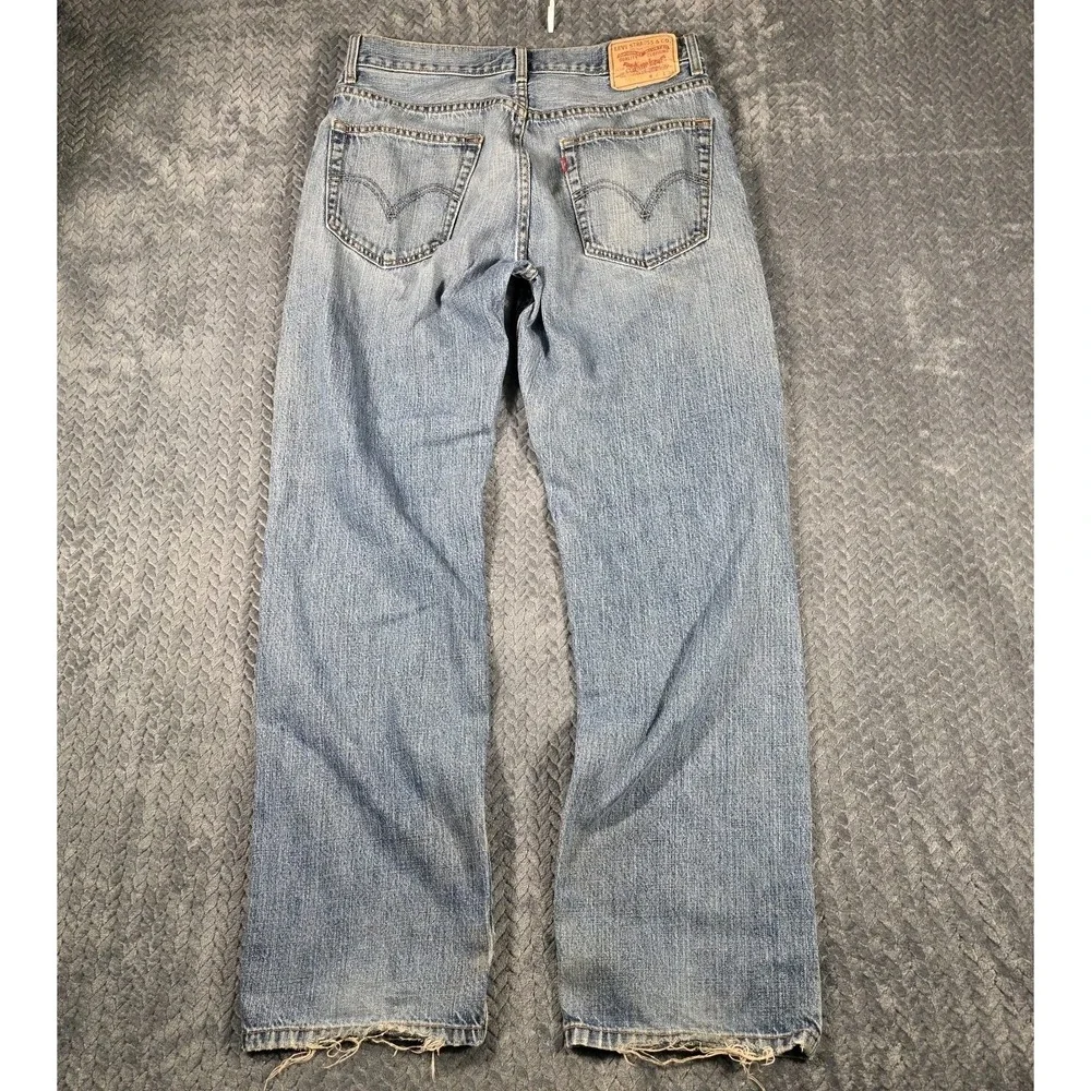 VTG Levis 559 Jeans Men's 32x34 Blue Relaxed Straight Fit Distressed Denim Y2K